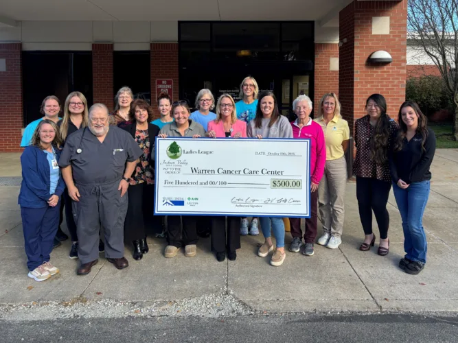 Jackson Valley Ladies’ League members make donation to Warren Cancer Care Center